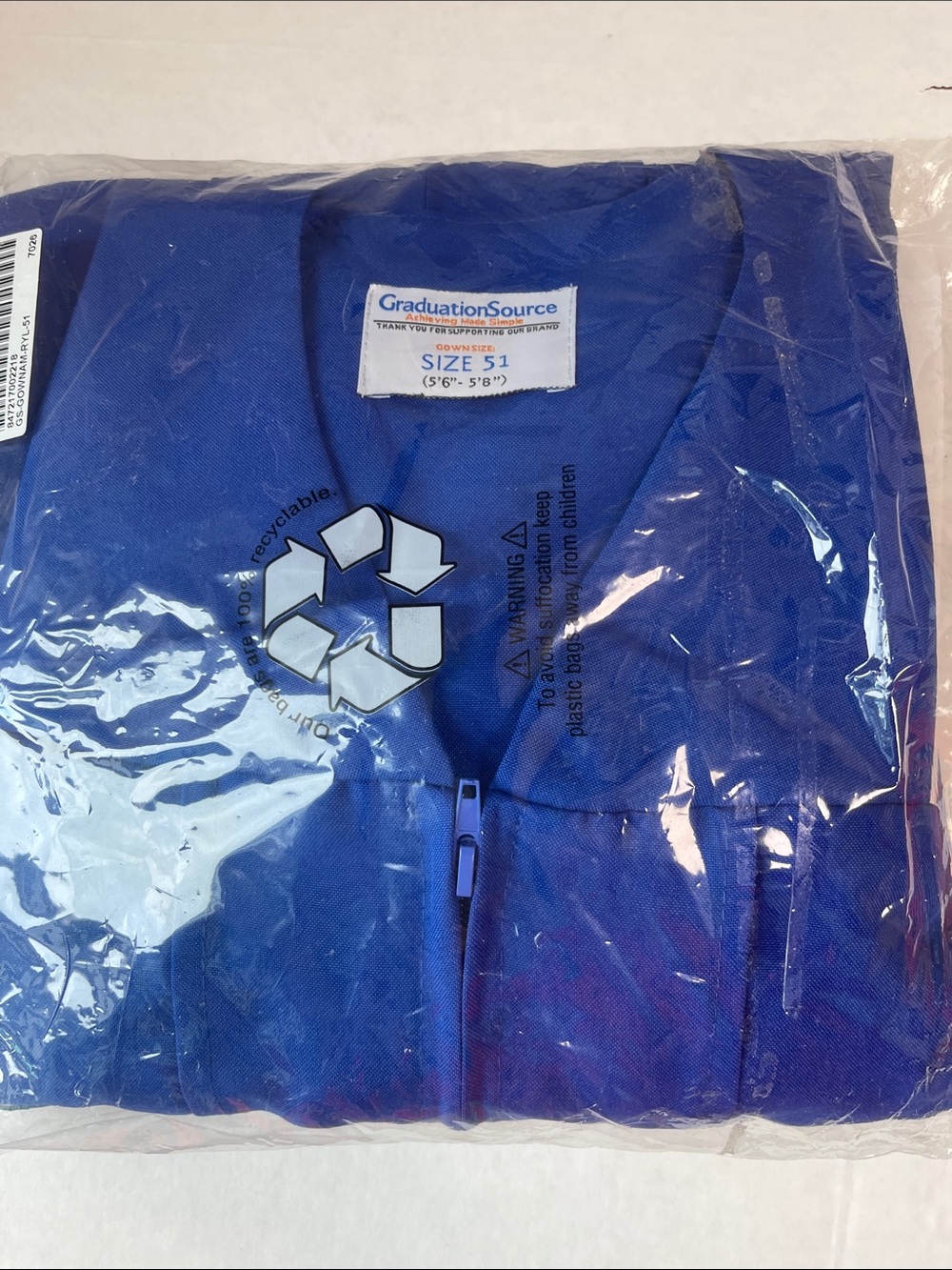Unisex Matte Blue Graduation Cap and Gown Set